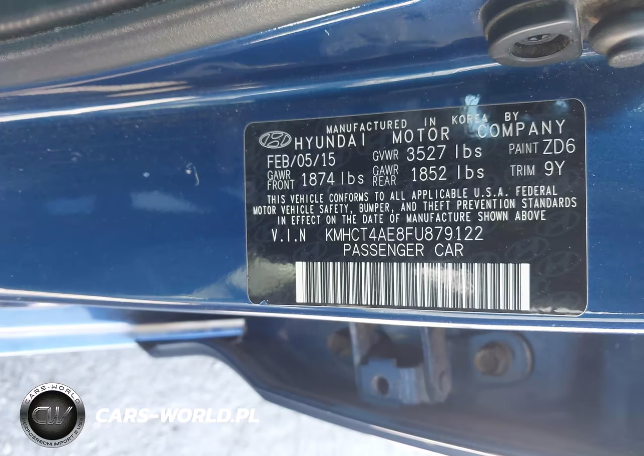 2015 Hyundai Accent Gls VIN:KMHCT4AE8FU879122 - 9