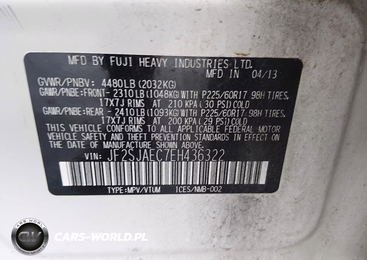 2014 Subaru Forester 2.5I Premium VIN:JF2SJAEC7EH436322 - 9