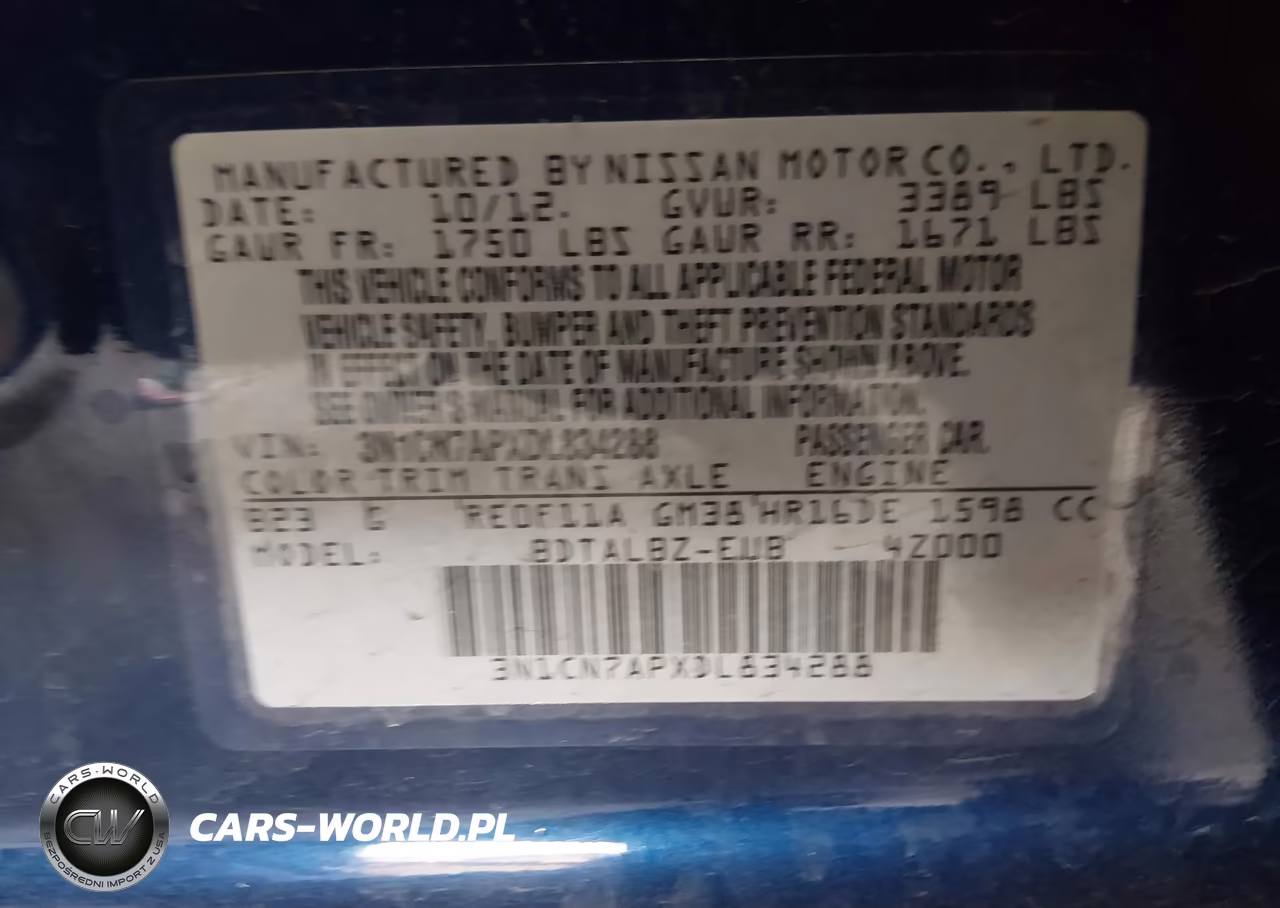 2013 Nissan Versa 1.6 Sv VIN:3N1CN7APXDL834288 - 9