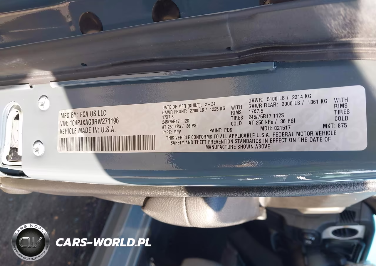 2024 Jeep Wrangler 2-Door Sport 4X4 VIN:1C4PJXAG0RW271196 - 9