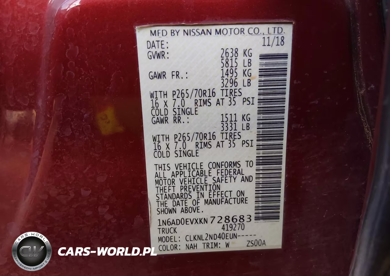 2019 Nissan Frontier Sv VIN:1N6AD0EVXKN728683 - 9
