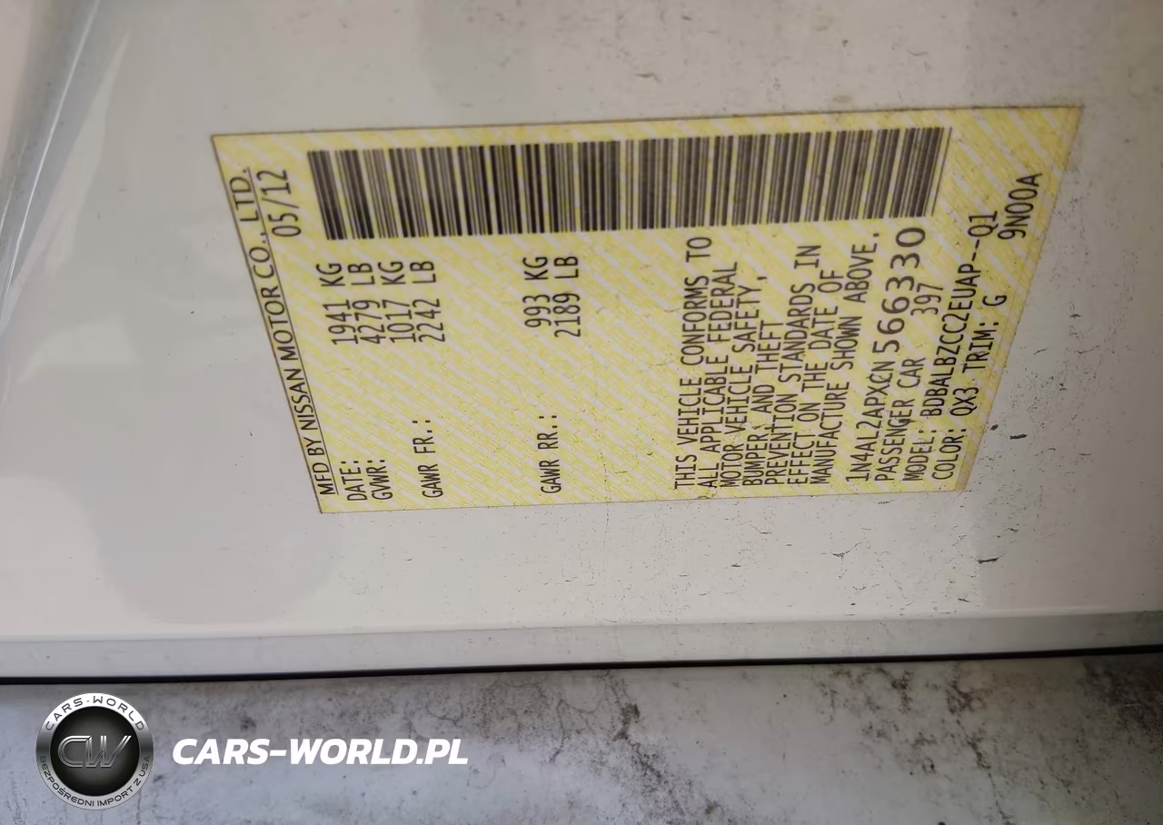 2012 Nissan Altima 2.5 S VIN:1N4AL2APXCN566330 - 9
