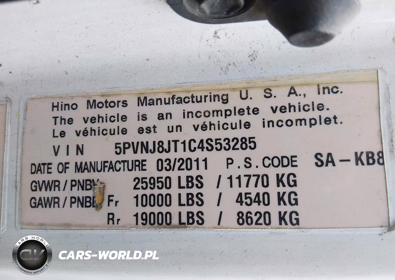 2012 Hino 268 VIN:5PVNJ8JT1C4S53285 - 8