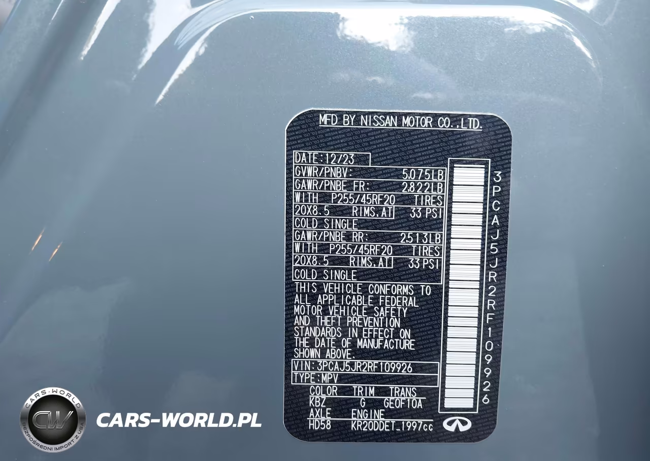 2024 Infiniti Qx55 Luxe Awd VIN:3PCAJ5JR2RF109926 - 9