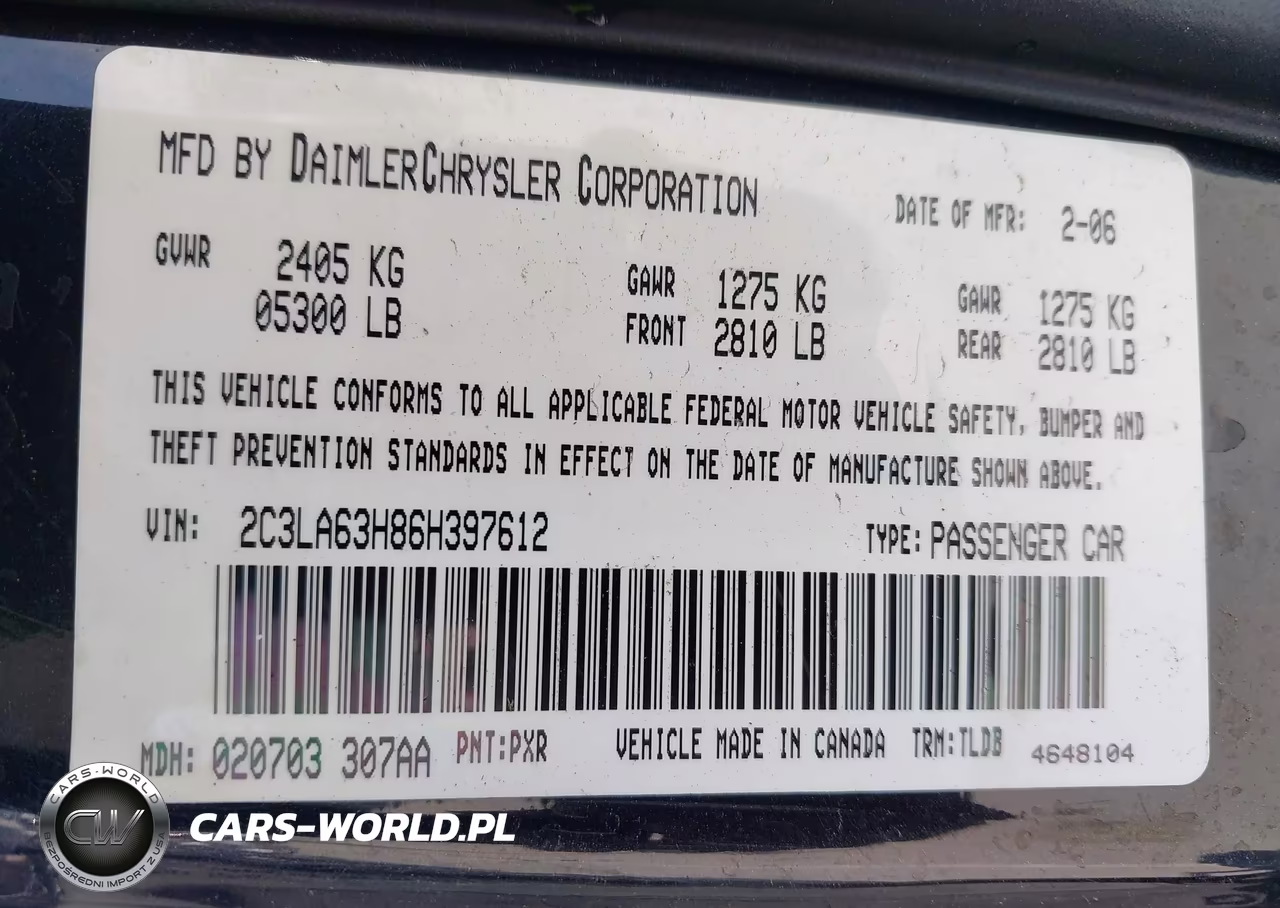 2006 Chrysler 300C VIN:2C3LA63H86H397612 - 9