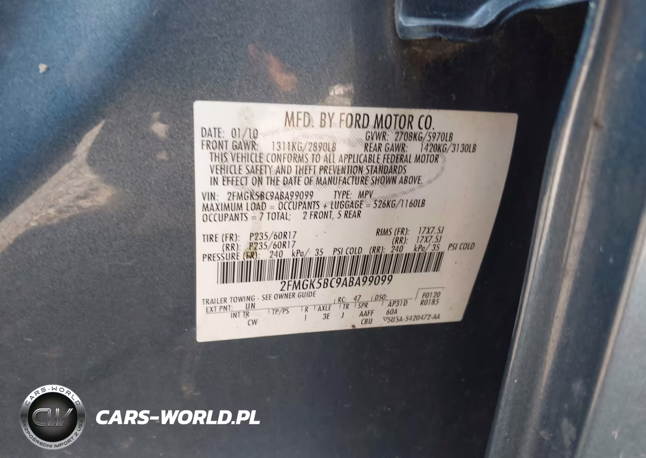 2010 Ford Flex Se VIN:2FMGK5BC9ABA99099 - 9