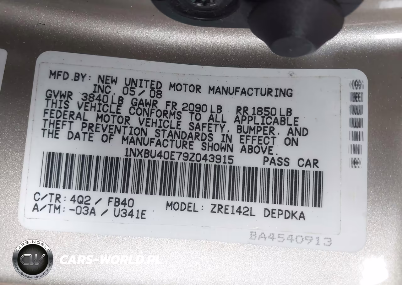 2009 Toyota Corolla Le VIN:1NXBU40E79Z043915 - 9