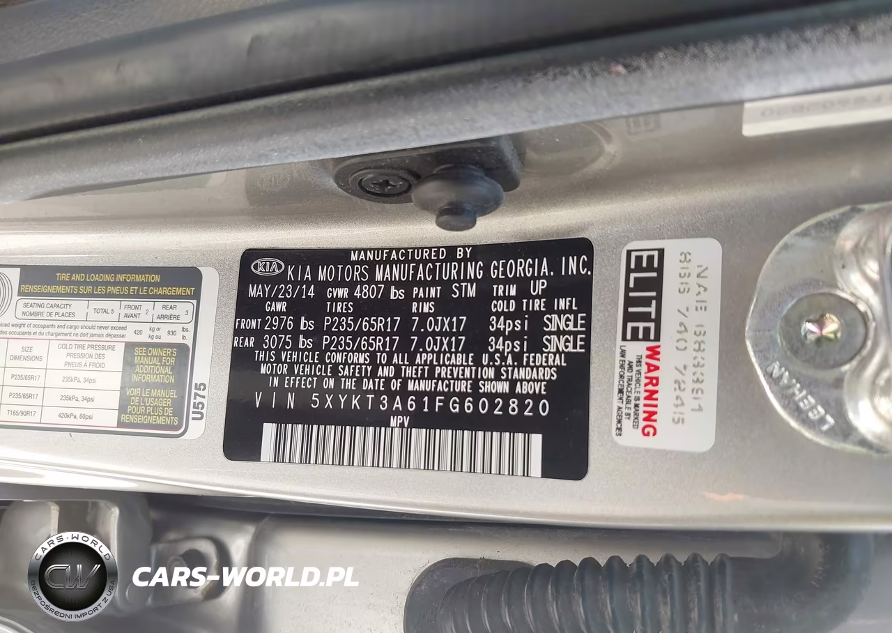 2015 Kia Sorento Lx VIN:5XYKT3A61FG602820 - 9