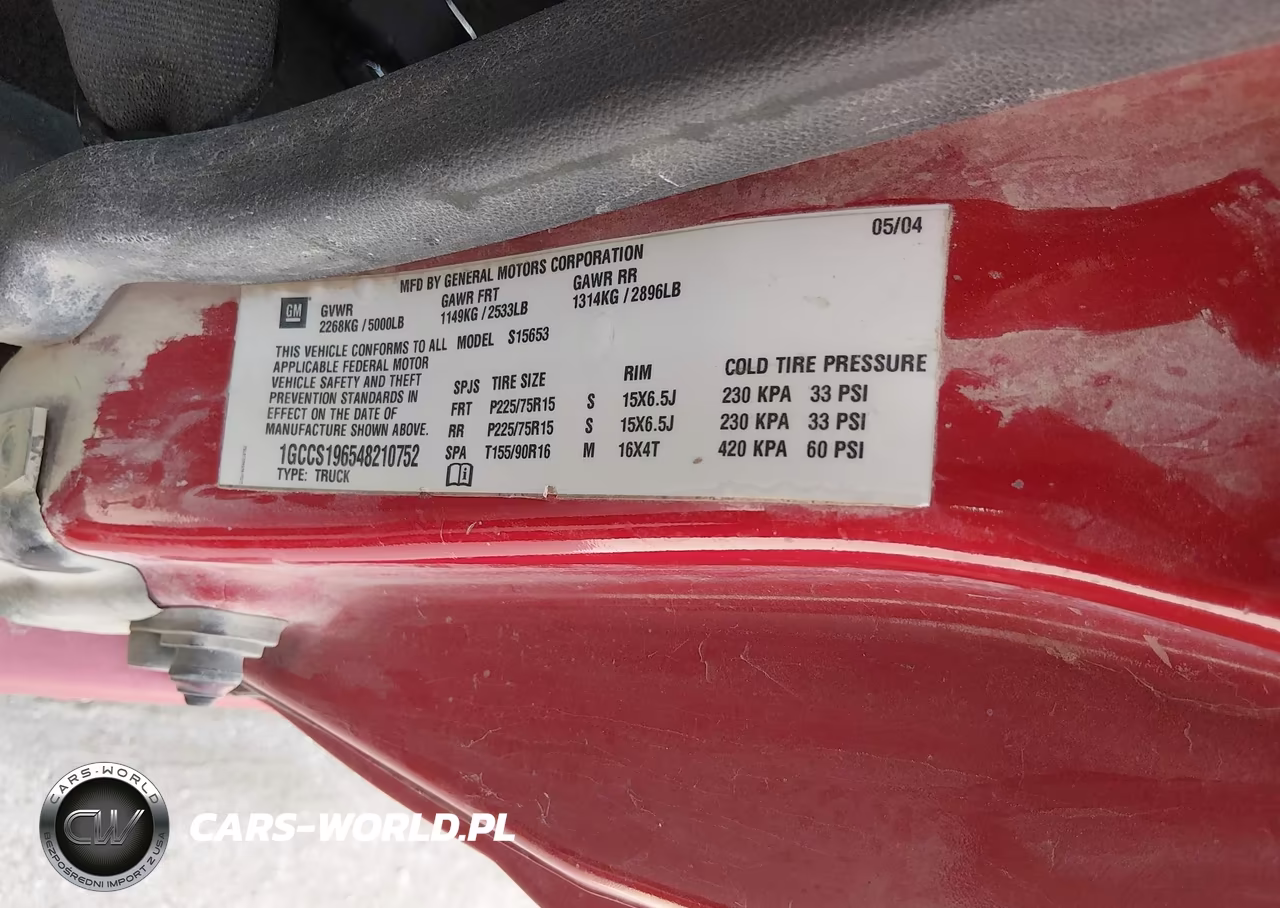 2004 Chevrolet Colorado Ls VIN:1GCCS196548210752 - 9