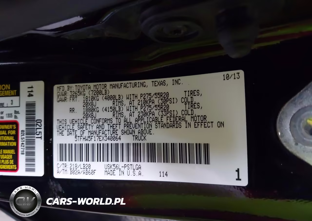 2014 Toyota Tundra Limited 5.7L V8 VIN:5TFHW5F17EX340064 - 9