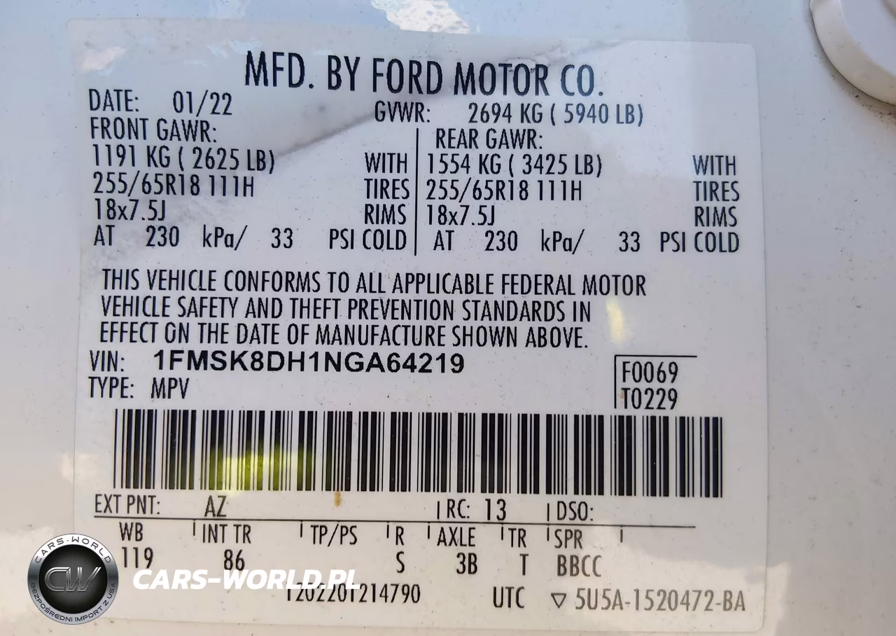 2022 Ford Explorer Xlt VIN:1FMSK8DH1NGA64219 - 9
