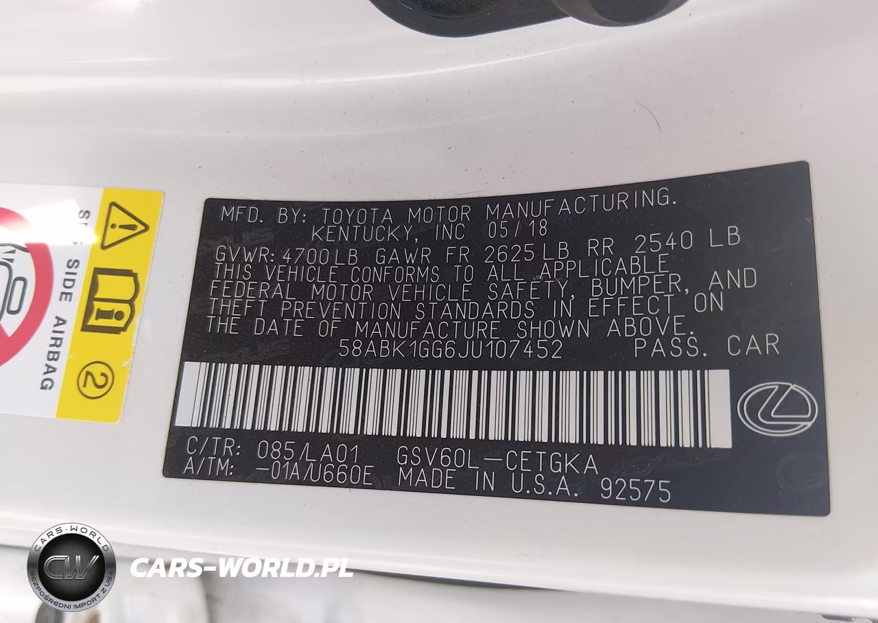 2018 Lexus Es 350 VIN:58ABK1GG6JU107452 - 9