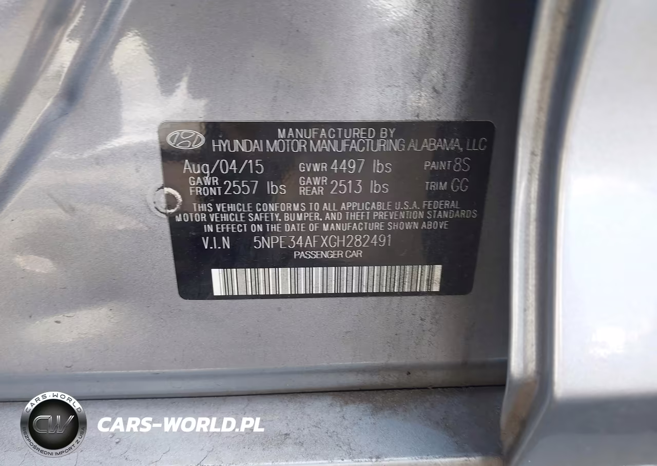 2016 Hyundai Sonata Sport VIN:5NPE34AFXGH282491 - 9