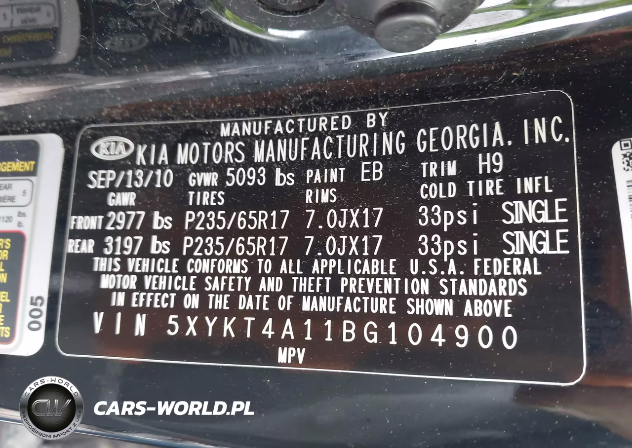 2011 Kia Sorento Lx VIN:5XYKT4A11BG104900 - 9