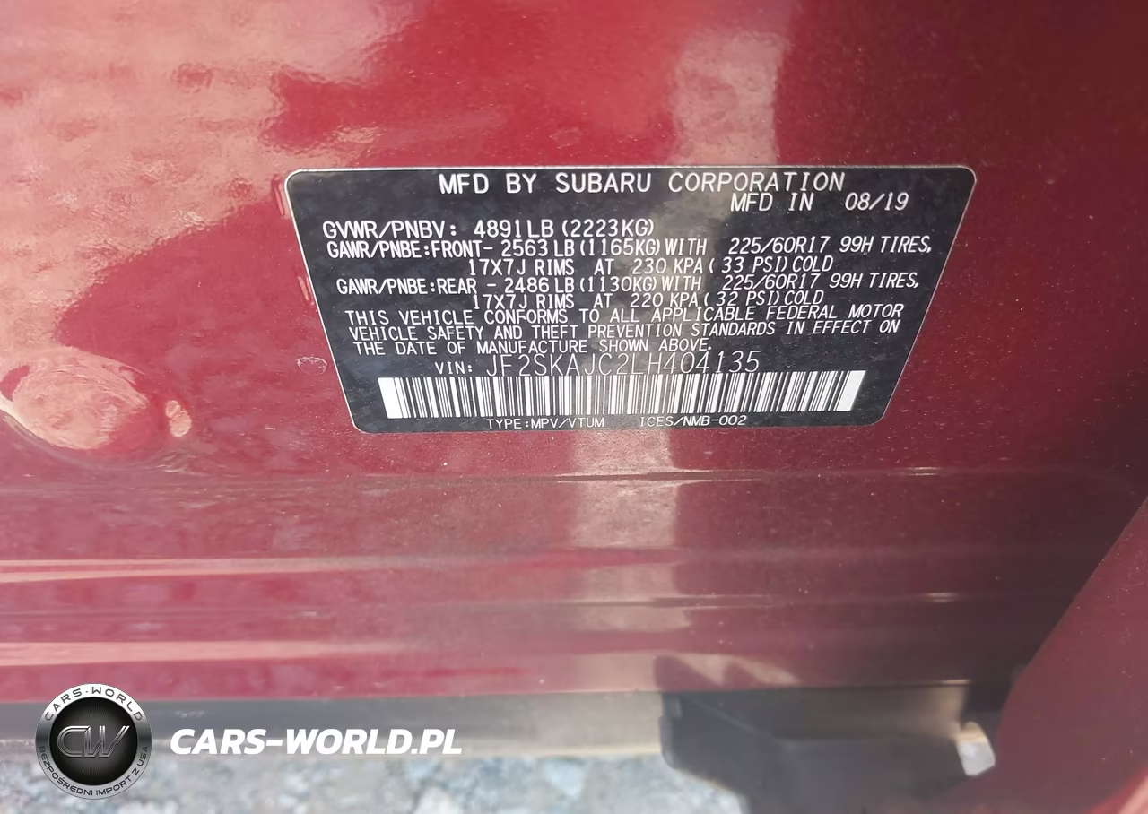 2020 Subaru Forester Premium VIN:JF2SKAJC2LH404135 - 9