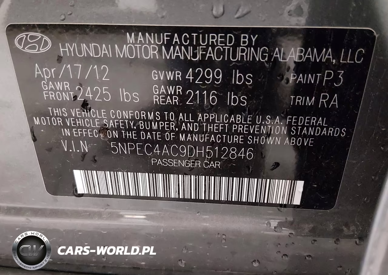 2013 Hyundai Sonata Limited VIN:5NPEC4AC9DH512846 - 9