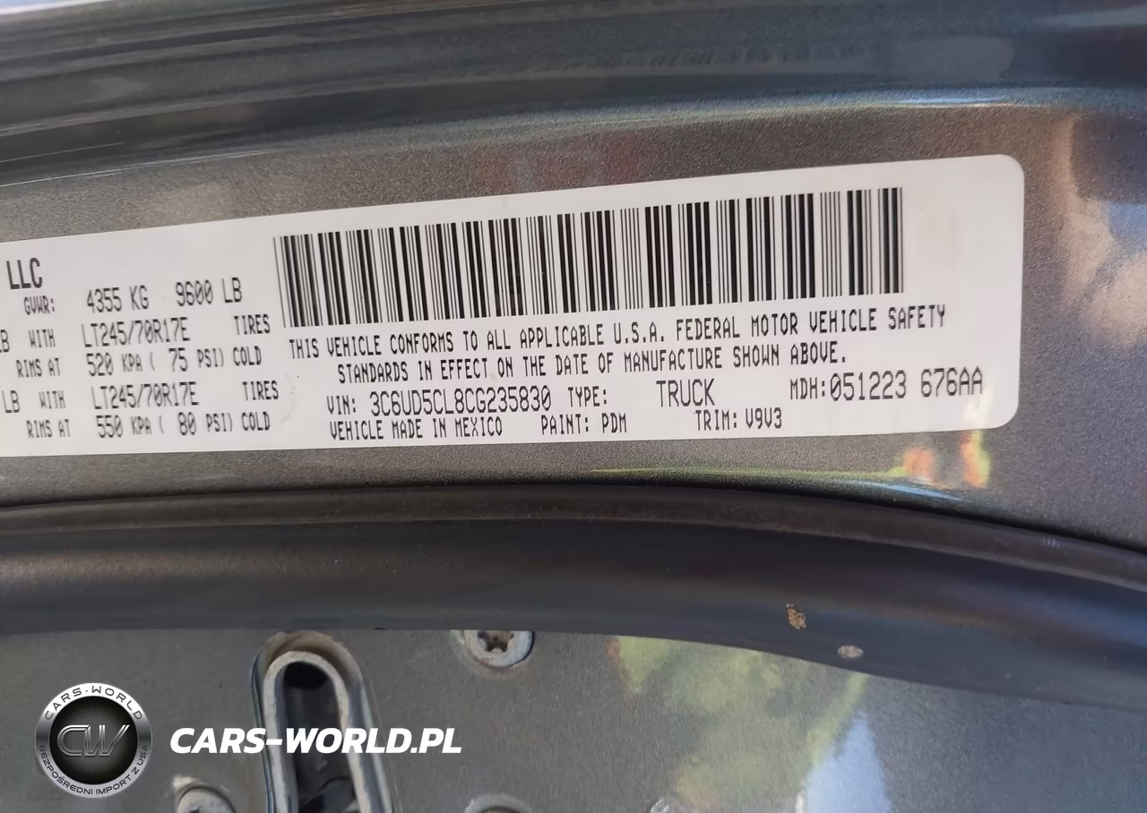 2012 Ram 2500 St VIN:3C6UD5CL8CG235830 - 9