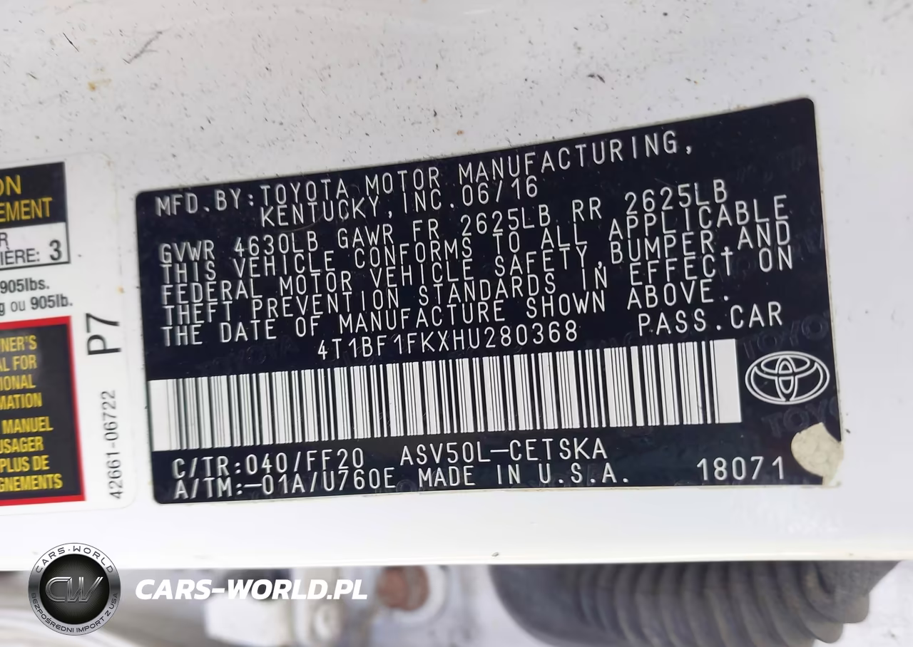 2017 Toyota Camry Se VIN:4T1BF1FKXHU280368 - 9