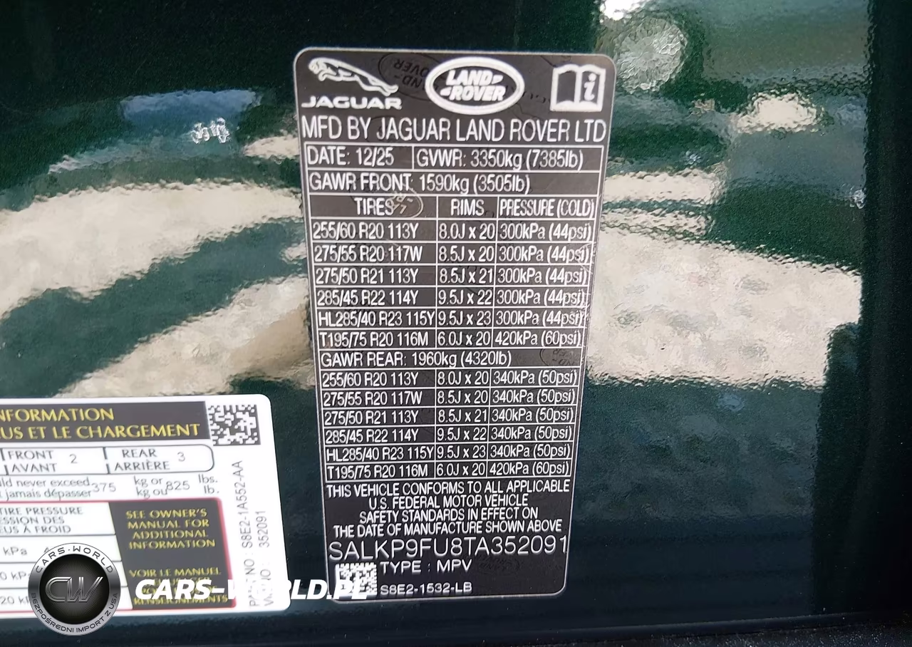2026 Land Rover Range Rover P400 Se VIN:SALKP9FU8TA352091 - 9