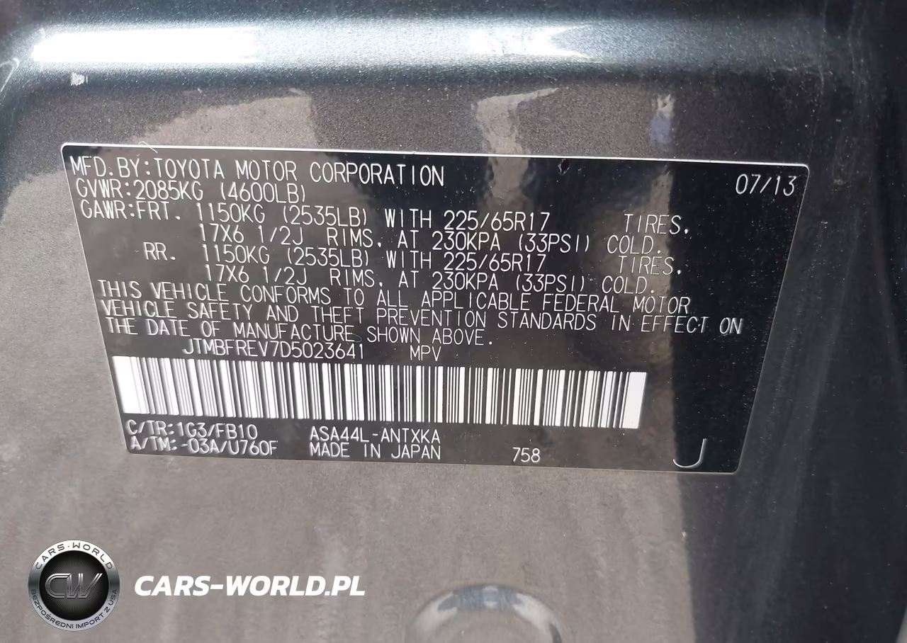 2013 Toyota Rav4 Le VIN:JTMBFREV7D5023641 - 9