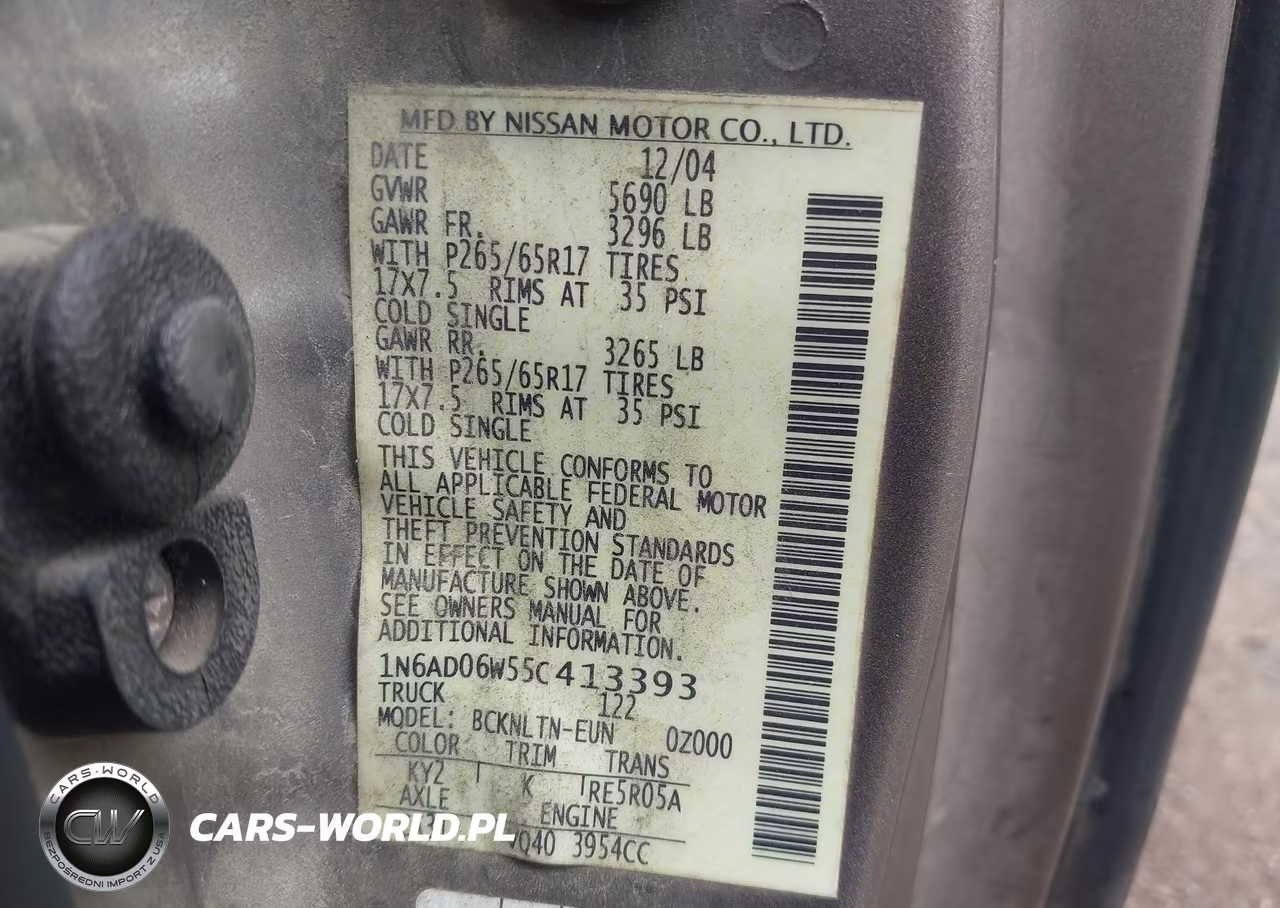 2005 Nissan Frontier Le VIN:1N6AD06W55C413393 - 9