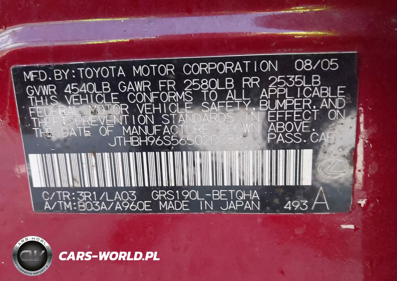 2006 Lexus Gs 300 VIN:JTHBH96S565020088 - 9