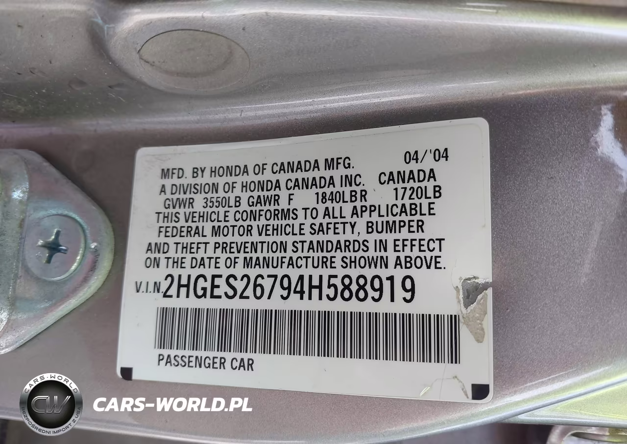 2004 Honda Civic Ex VIN:2HGES26794H588919 - 9