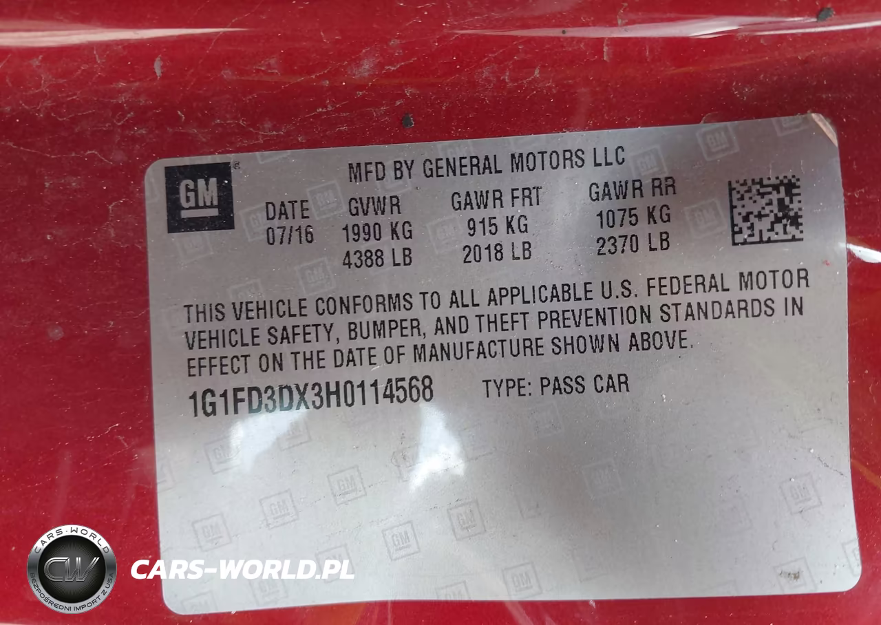 2017 Chevrolet Camaro 2Lt VIN:1G1FD3DX3H0114568 - 9