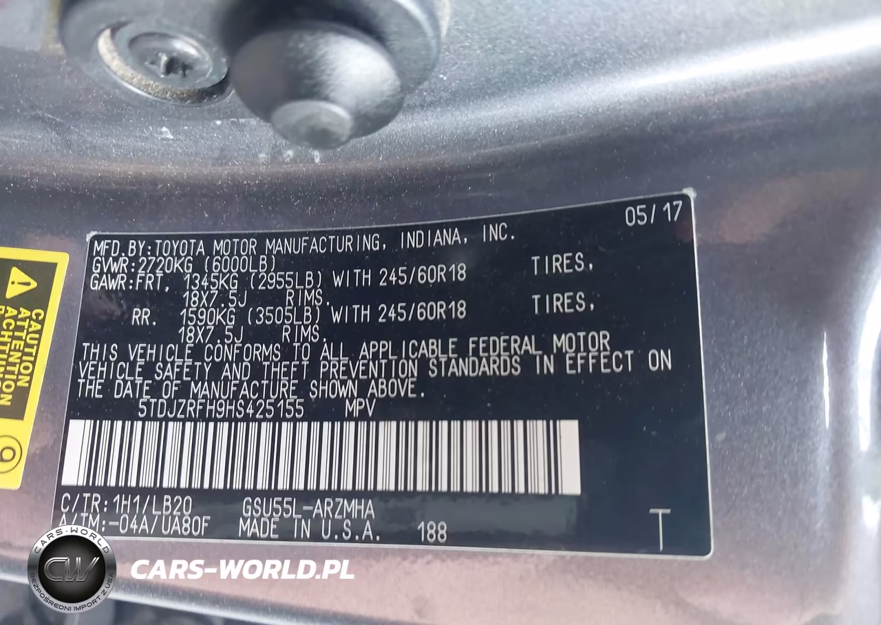 2017 Toyota Highlander Xle VIN:5TDJZRFH9HS425155 - 9