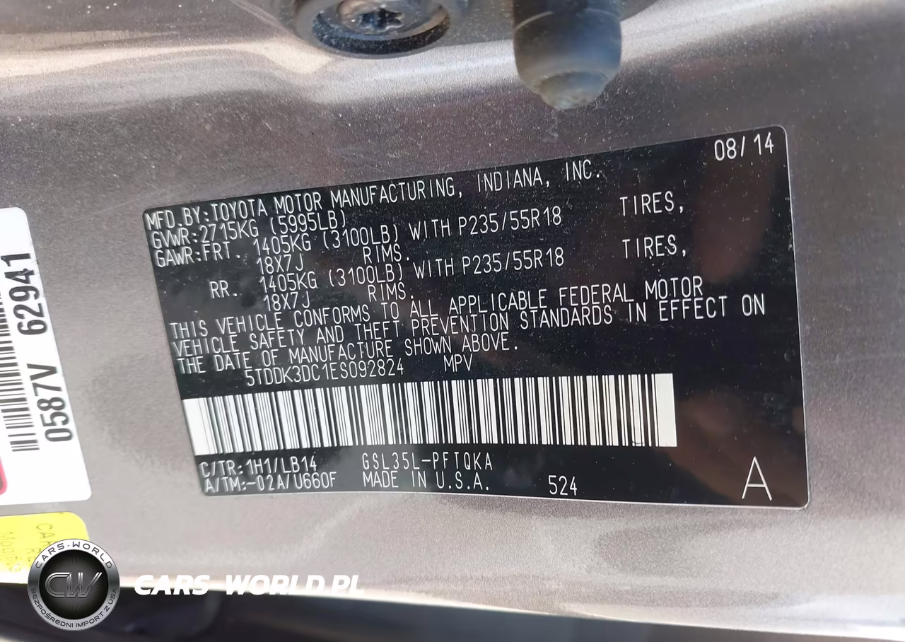 2014 Toyota Sienna Xle 7 Passenger VIN:5TDDK3DC1ES092824 - 9