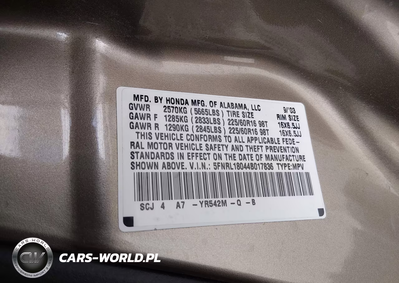 2004 Honda Odyssey Ex-L VIN:5FNRL18044B017836 - 9