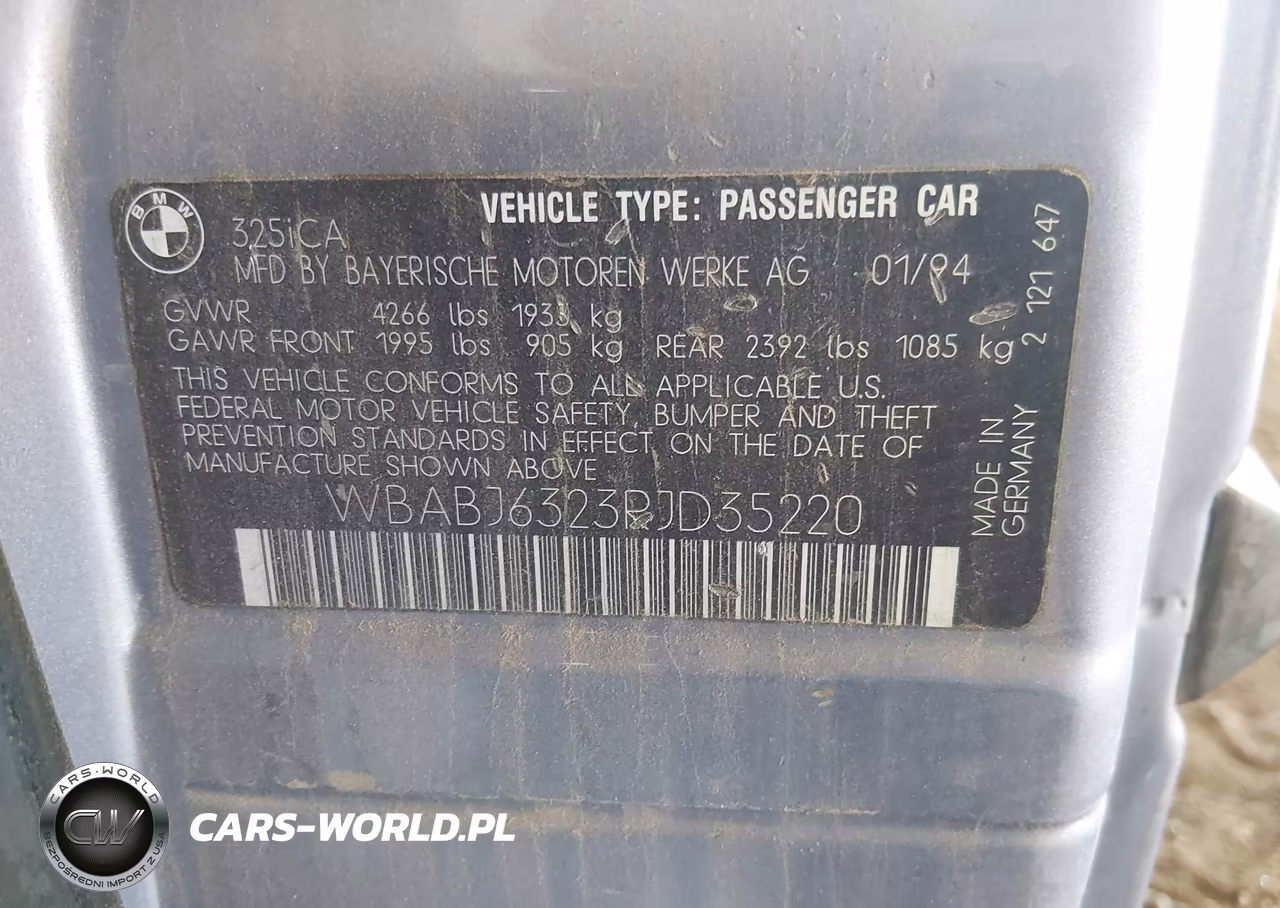 1994 BMW 325 Ic Automatic VIN:WBABJ6323RJD35220 - 9
