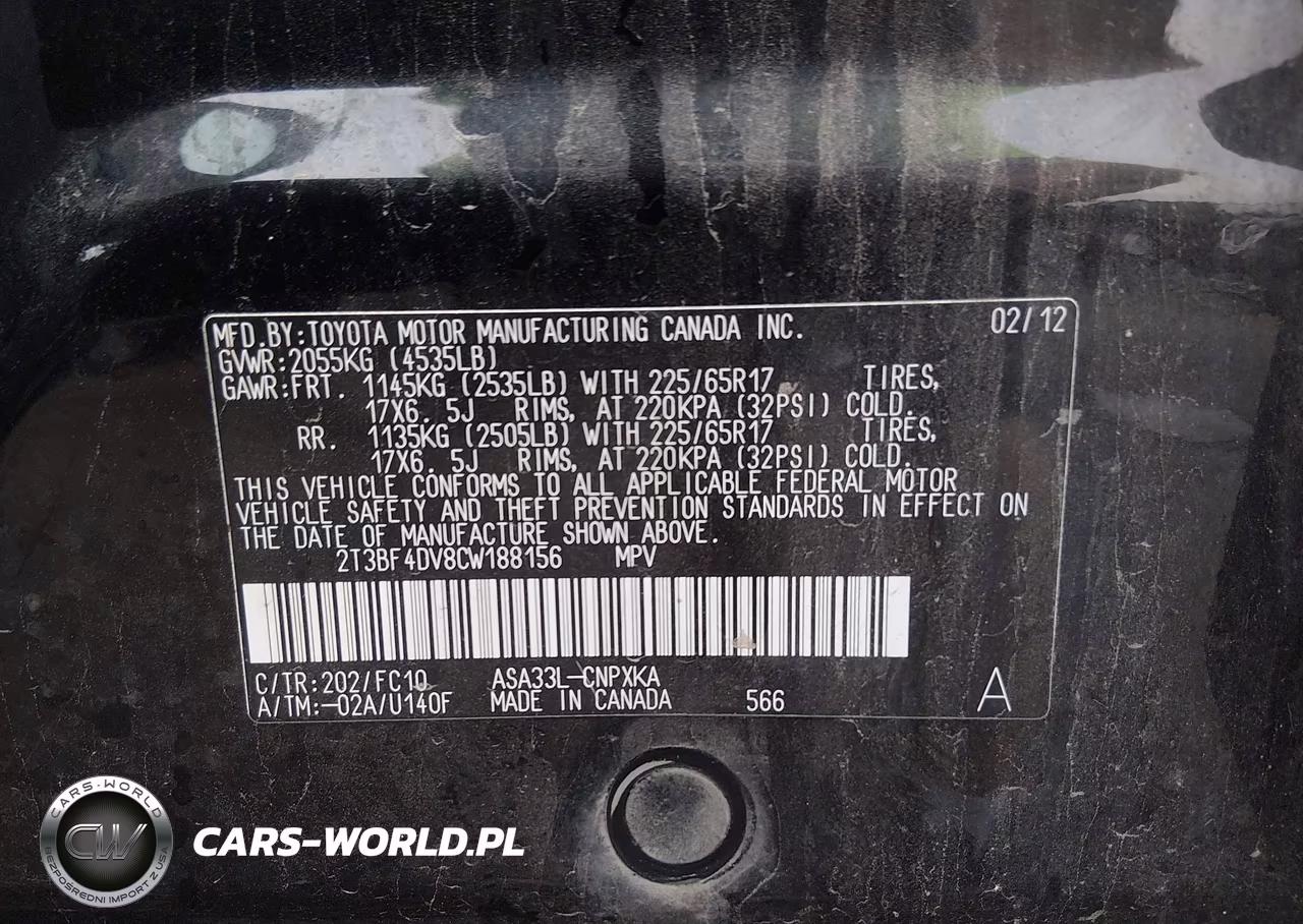 2012 Toyota Rav4 VIN:2T3BF4DV8CW188156 - 9