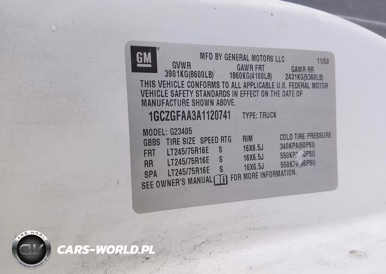 2010 Chevrolet Express 2500 Work Van VIN:1GCZGFAA3A1120741 - 9