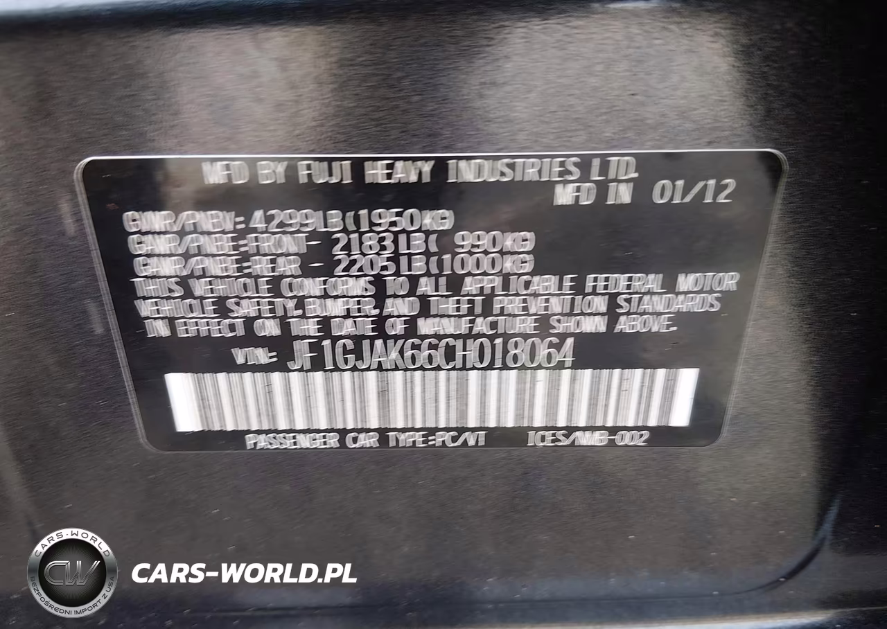 2012 Subaru Impreza 2.0I Limited VIN:JF1GJAK66CH018064 - 9