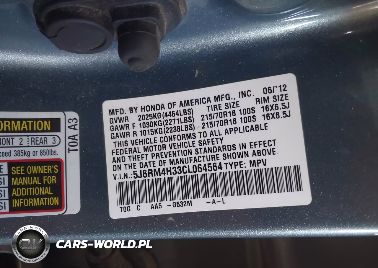 2012 Honda Cr-V Lx VIN:5J6RM4H33CL064564 - 9