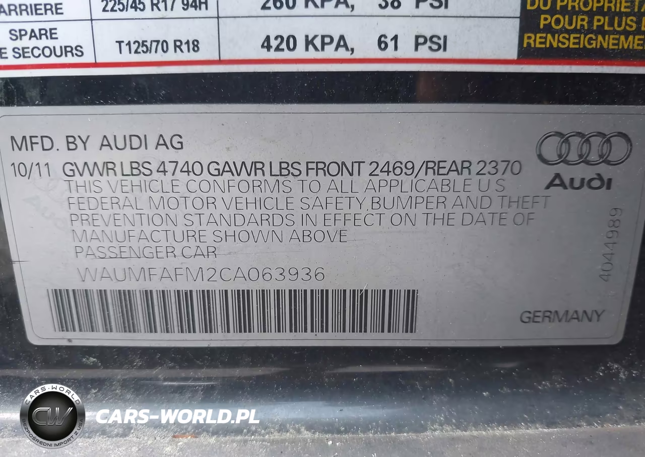 2012 Audi A3 2.0T Premium Plus VIN:WAUMFAFM2CA063936 - 9