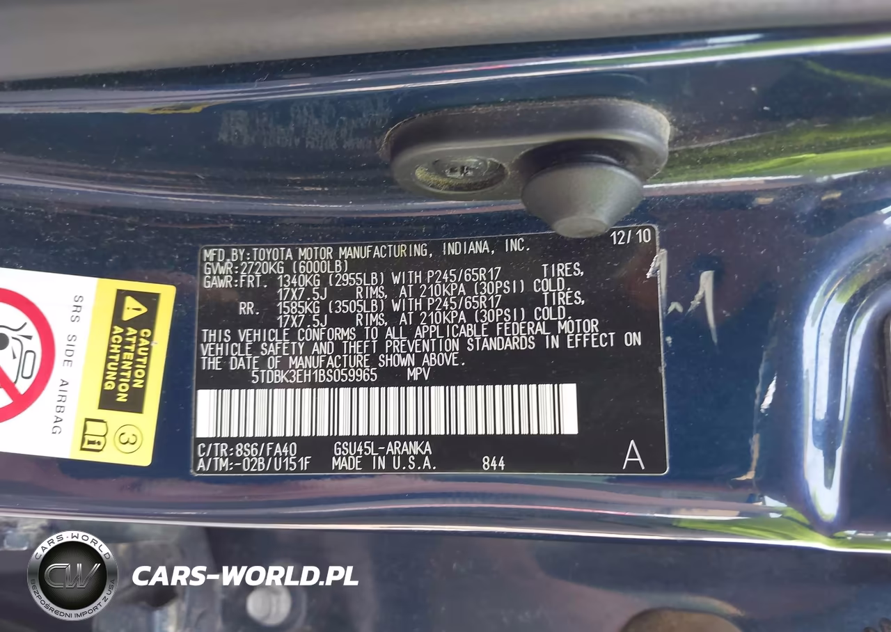 2011 Toyota Highlander Base V6 VIN:5TDBK3EH1BS059965 - 9