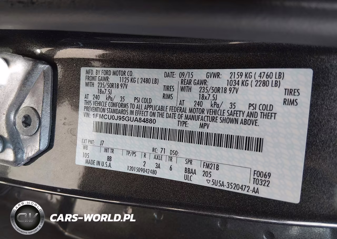 2016 Ford Escape Titanium VIN:1FMCU0J95GUA84880 - 9