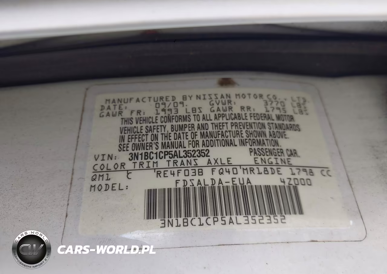 2010 Nissan Versa 1.8S VIN:3N1BC1CP5AL352352 - 9