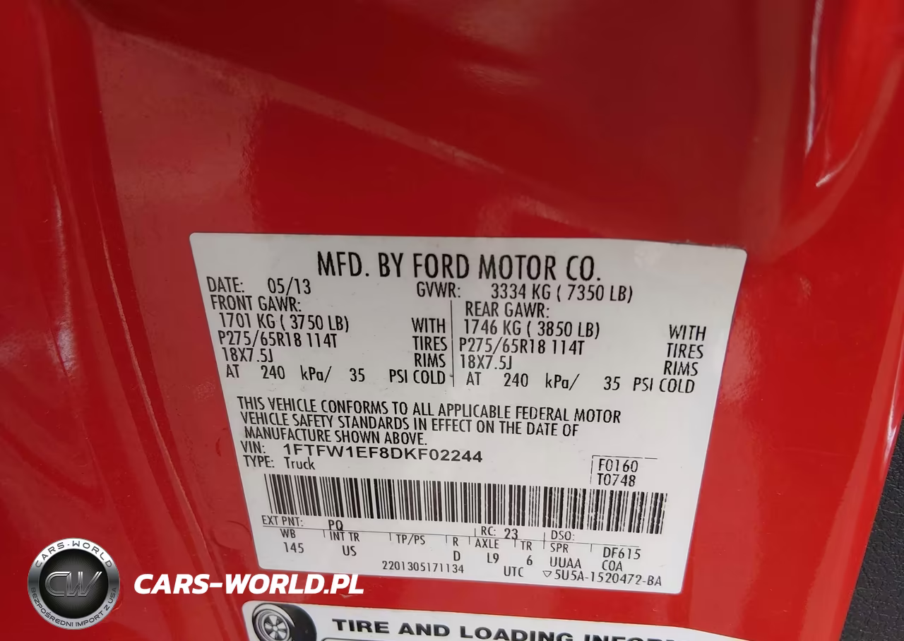 2013 Ford F-150 Xlt VIN:1FTFW1EF8DKF02244 - 9