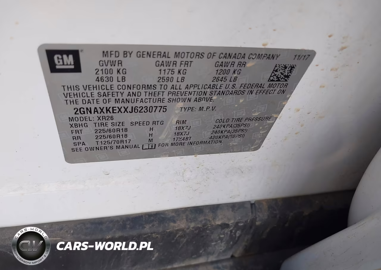 2018 Chevrolet Equinox Lt VIN:2GNAXKEXXJ6230775 - 9