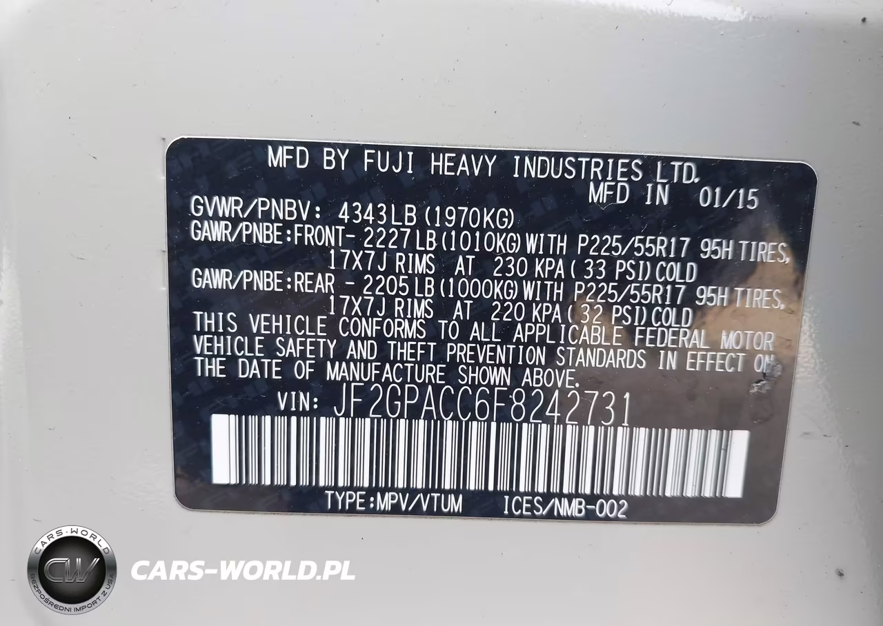 2015 Subaru Xv Crosstrek 2.0I Premium VIN:JF2GPACC6F8242731 - 9