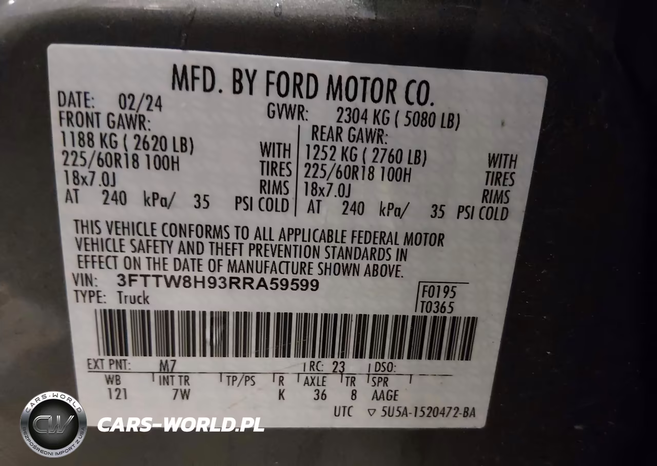 2024 Ford Maverick Xlt VIN:3FTTW8H93RRA59599 - 9