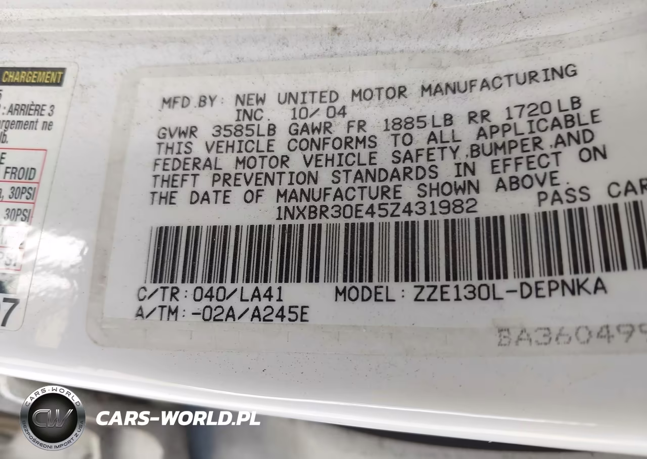 2005 Toyota Corolla Le VIN:1NXBR30E45Z431982 - 9