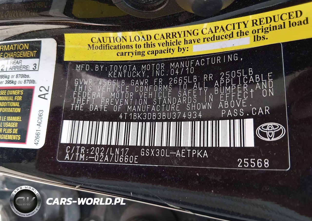 2011 Toyota Avalon Limited VIN:4T1BK3DB3BU374934 - 9