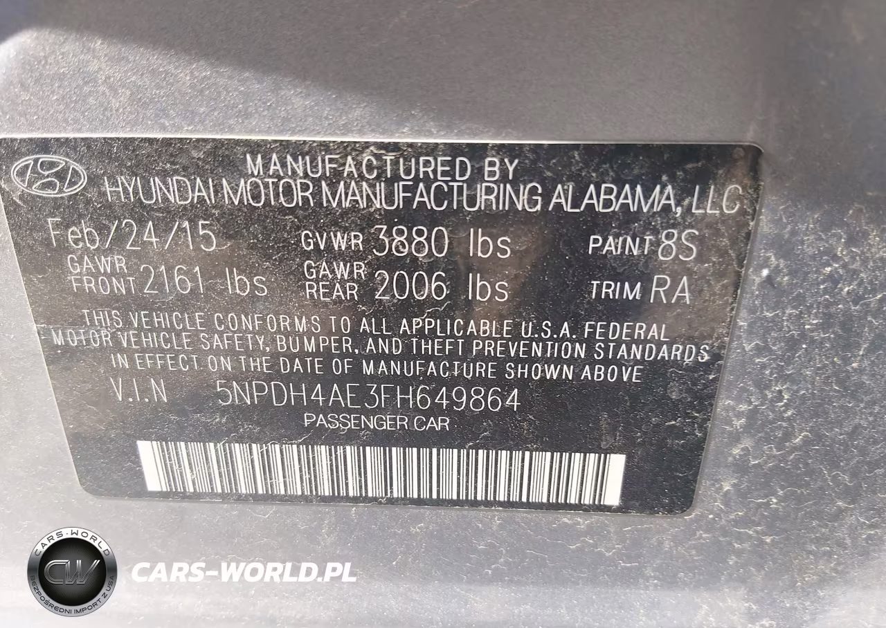2015 Hyundai Elantra Se VIN:5NPDH4AE3FH649864 - 9