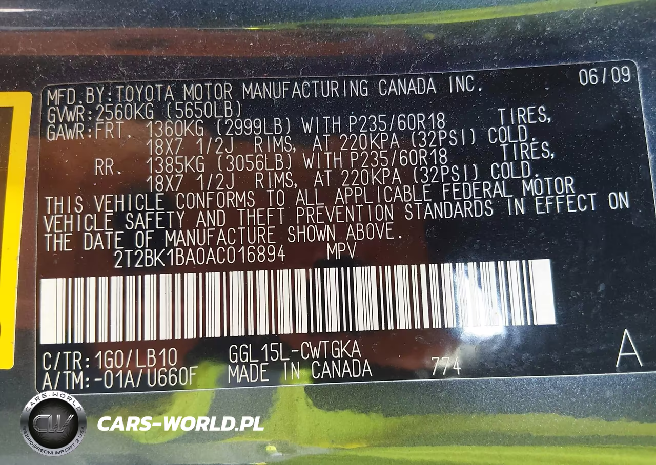 2010 Lexus Rx 350 VIN:2T2BK1BA0AC016894 - 9