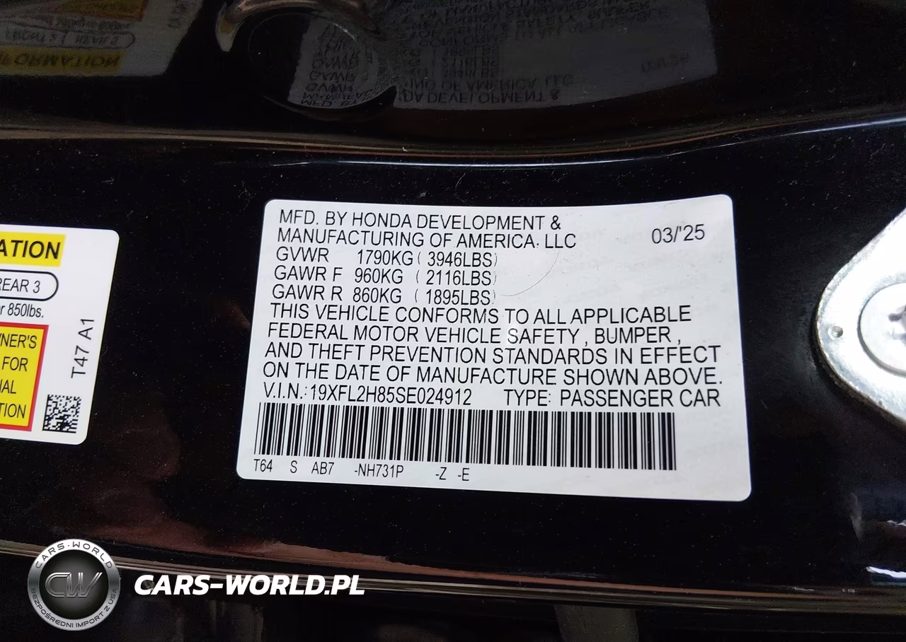 2025 Honda Civic Sedan Sport VIN:19XFL2H85SE024912 - 9