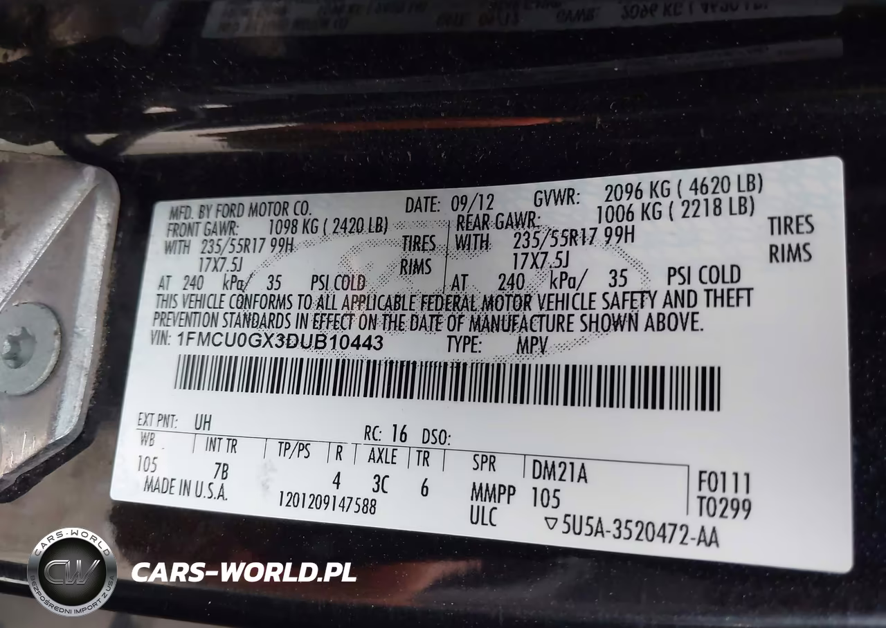 2013 Ford Escape Se VIN:1FMCU0GX3DUB10443 - 9